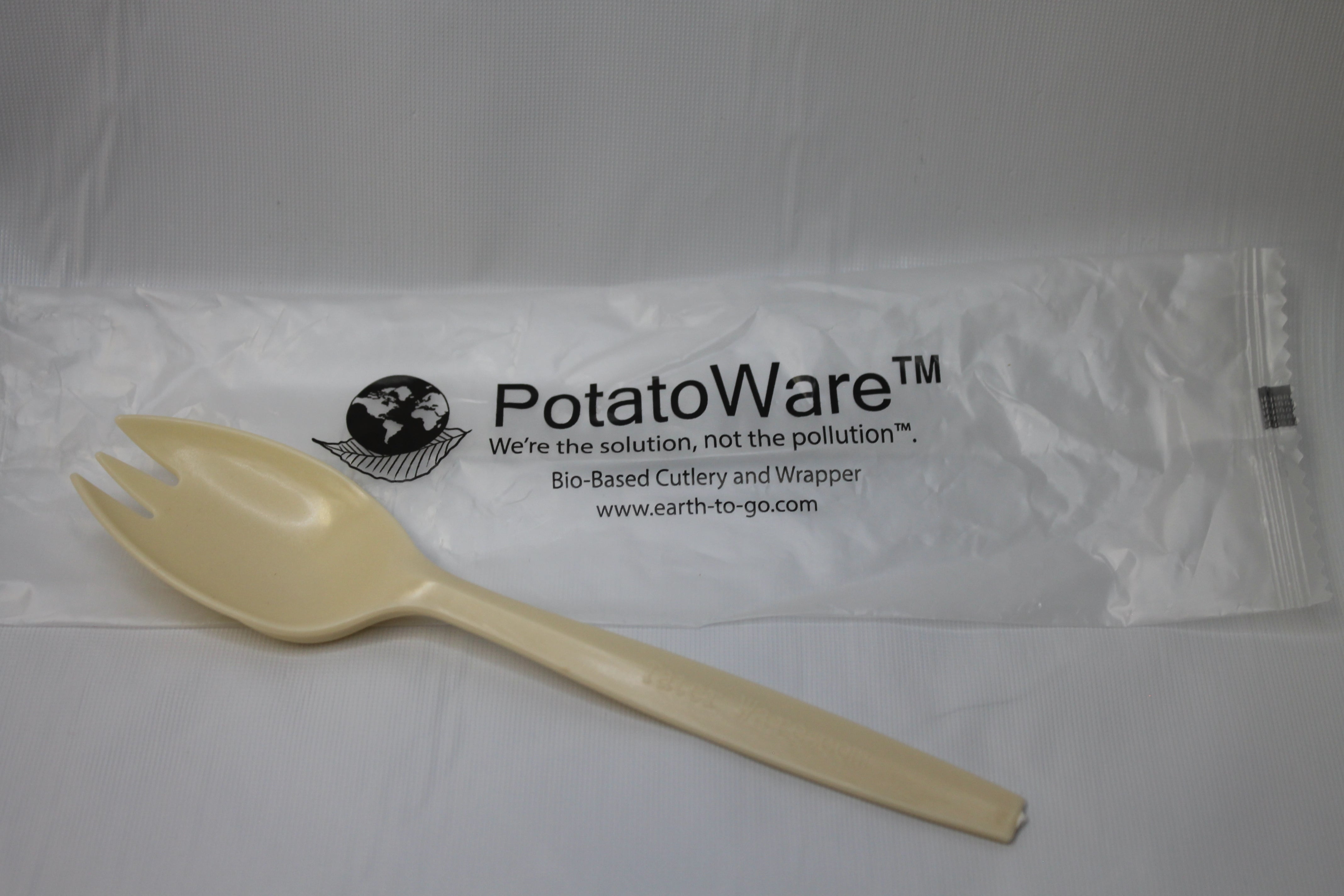 EarthtoGo™ Potato Ware™, BioBased, Individually Wrapped Cutlery
