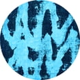 thumbnail image 1 of Ahgly Company Indoor Round Abstract Light Blue Modern Area Rugs, 7' Round, 1 of 4