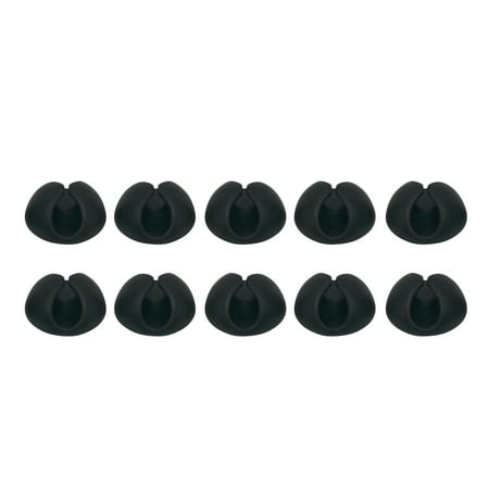 UPC: 0600346743007 | 10 Pack Rok Hardware Cable Organizer Cord Management System  Multipurpose Cable Clips  Desktop Cable Organizer  Black