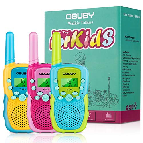 Obuby Walkie Talkies for Kids, 22 Channels 2 Way Radio Kid Gift Toy 3 KMs  Long Range with Backlit LCD Flashlight Best Gifts Toys for Boys and Girls  to 