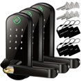 thumbnail image 1 of Cerraduras Electrónicas OmniKeyBlack 3 Pzas NFC Biométrico NIP App Móvil Pilas 4xAA No Incluidas USB Negro., 1 of 4