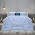 thumbnail image 2 of 5 Piece Luxury U Shape Pattern Comforter By D.N.G. BEDDINGS Set Premium Super Soft, 1000 Thread Count 100% Egyptian Cotton Full/Queen Size Light Blue Color, 2 of 9