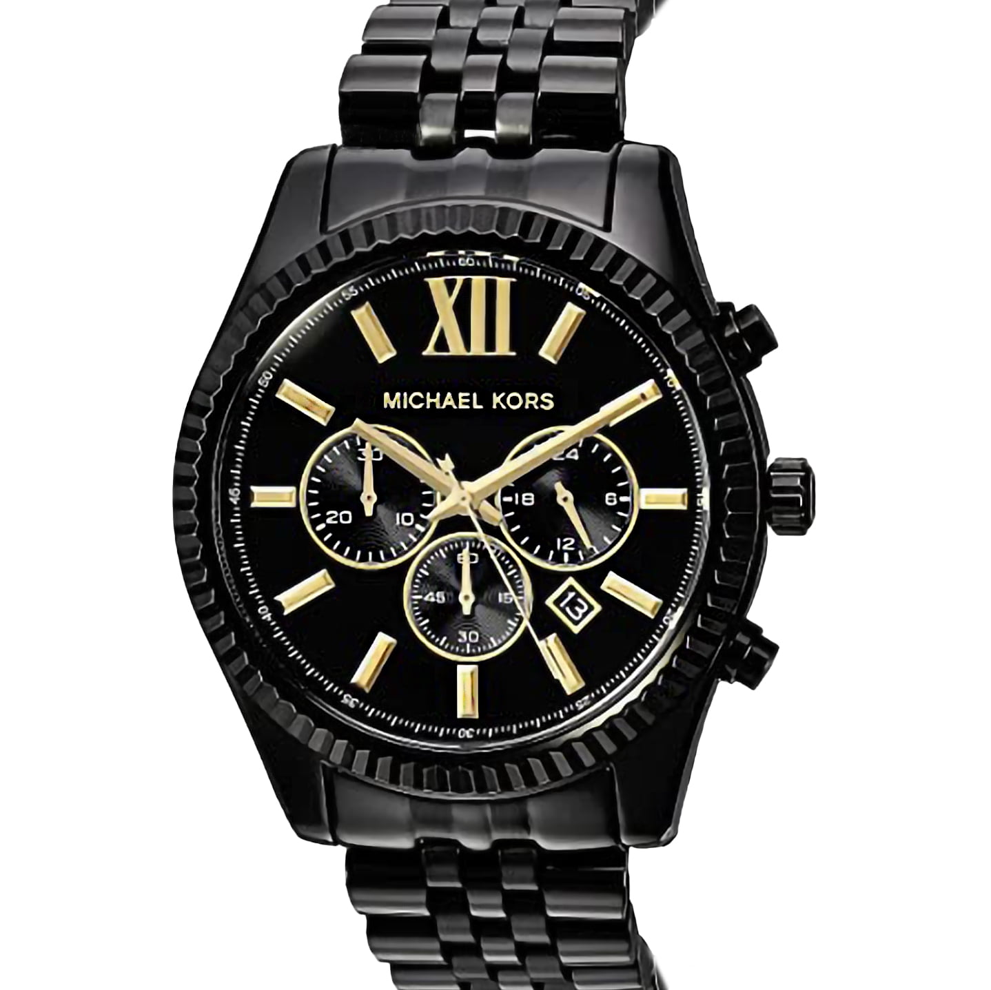Michael Kors Lexington Men's Quartz Watch; Black Dial; 44 mm Stainless Steel Bracelet MK8603