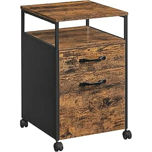 VASAGLE Archivador Móvil con 2 Cajones Ruedas y Freno 44x42x66.5 cm