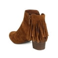 thumbnail image 3 of New Women Breckelles Seattle-24 Faux Suede Fringe Chunky Heel Ankle Boot, 3 of 5