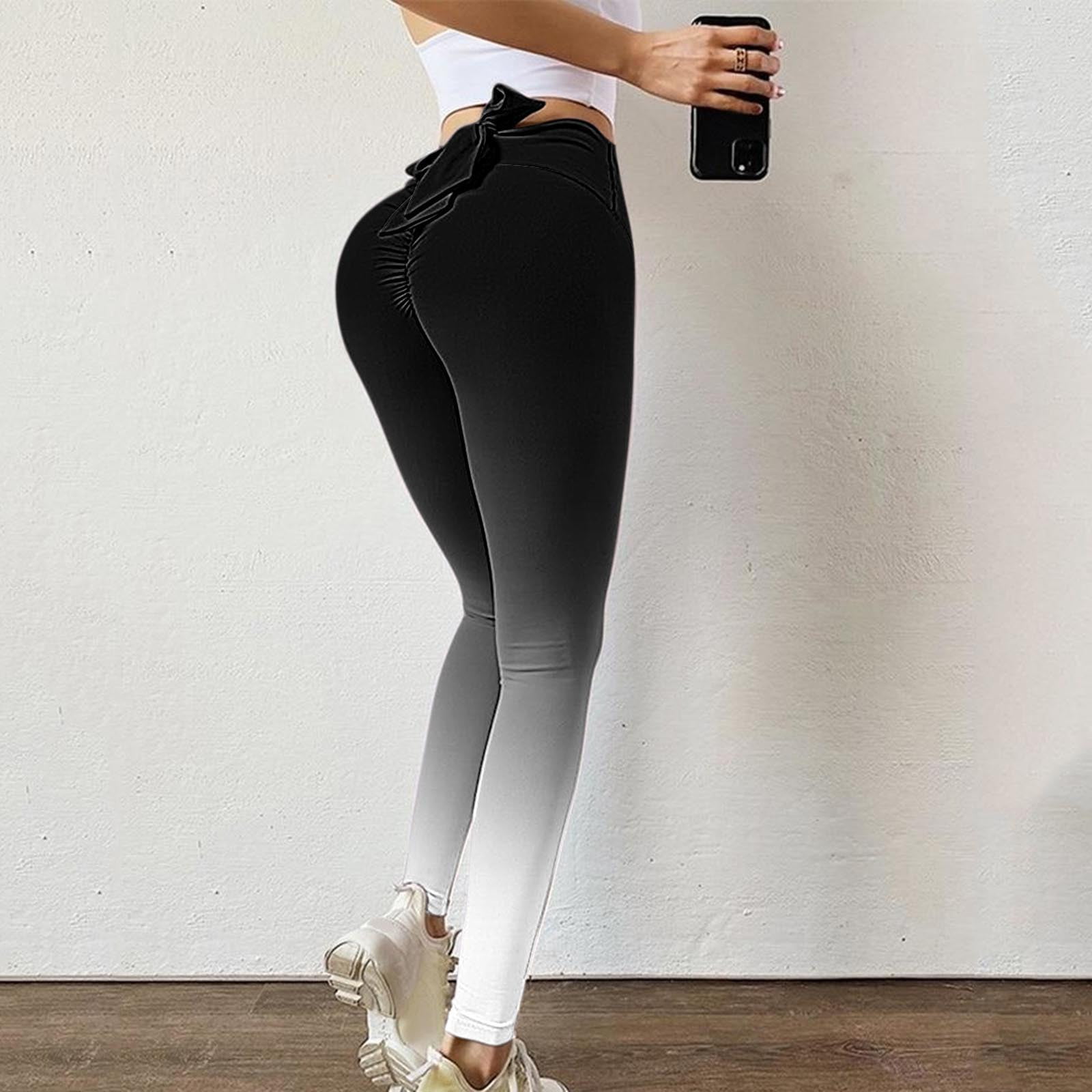 Aayomet Yoga Pants Women's Split Exercise Stretch High Solid Pants Color  Yoga Running Leisure Pants,Black L 