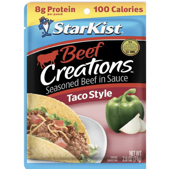 2- StarKist Beef Creations Taco Style, 2.6 oz Pouch (2 Pack)