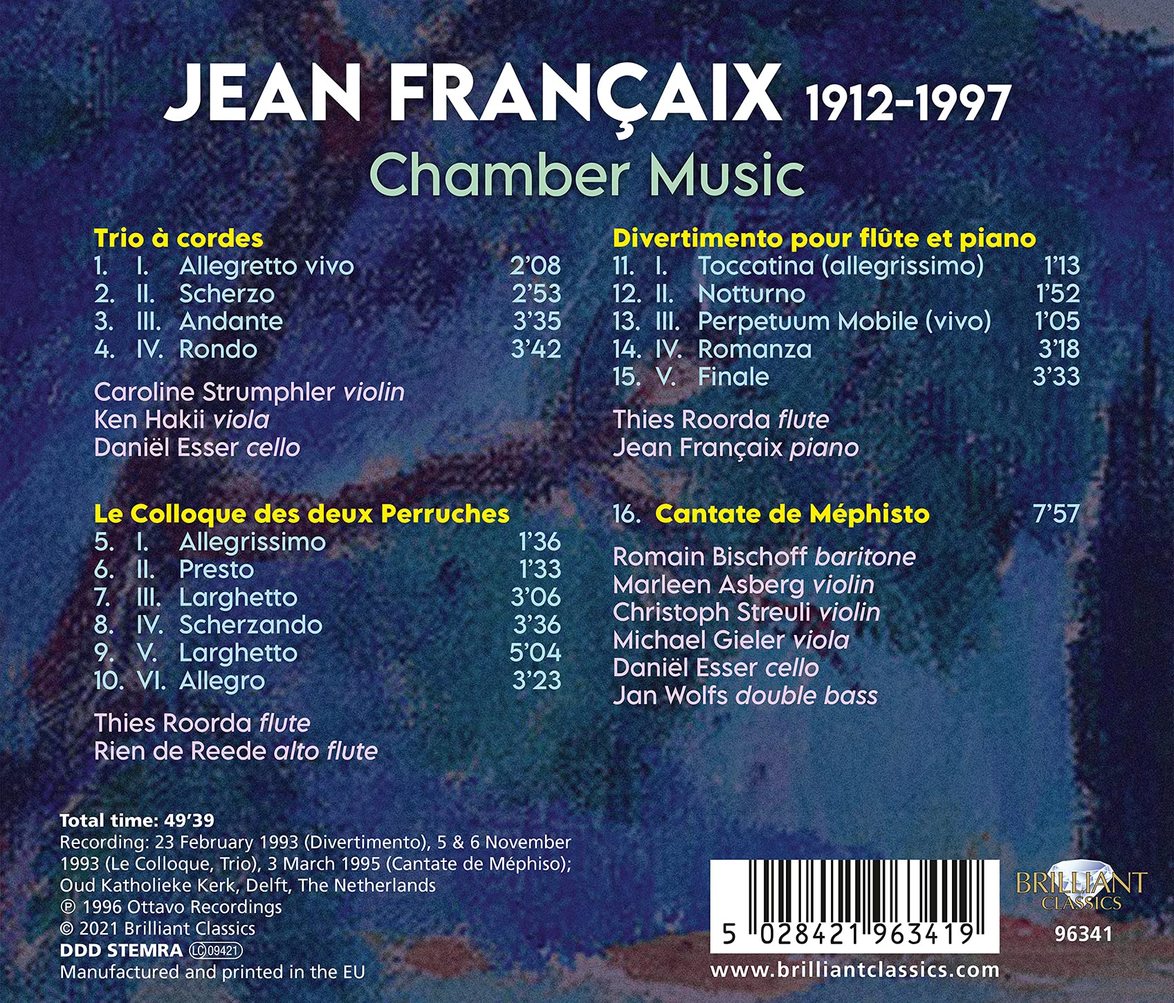 Francaix - Chamber Music - Music & Performance - CD