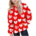 thumbnail image 1 of Tops de Hombro Frío para Niñas Sudadera de Manga Larga con Estampado de Corazón Sudadera Casual de San Valentín, 1 of 6