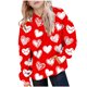 thumbnail image 1 of Sudadera con capucha para niña, para el Día de San Valentín, con estampado de color, de manga larga, informal, deportiva, con capucha, de manga larga, con inserciones en los hombros, blusa de poliéste, 1 of 6