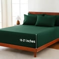 thumbnail image 3 of Extra Deep Pocket Queen Sheets - 6 Piece Sheet Set - Fits Up to 21 inches Thick Mattress - Luxury Bedding Set - Breathable Bed Sheets Pillowcase - Easy & Secure Fit - Emerald Green, Queen Size, 3 of 18