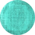 thumbnail image 1 of Ahgly Company Indoor Round Abstract Turquoise Blue Contemporary Area Rugs, 3' Round, 1 of 4