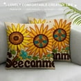 thumbnail image 3 of GOSMITH  Farmhouse Rustic Summer Flower Peace Love Sunshine Linen Throw Pillow Cover, Sunshine Lover Gifts for Home Room Bed Sofa Decorations Decor (18 x 18 Inch), 3 of 5