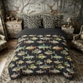 thumbnail image 3 of Meiyoeat Rustic Fish Print Queen Bedding 7pcs, Freshwater Animal Pattern Bedding Comforter Set Queen,Black Reversible, 3 of 6