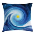 thumbnail image 1 of Abstract Decor Throw Pillow Cushion Cover, Artistic Surfer Wavy like Design with little Bright Point and Sun, Decorative Square Accent Pillow Case, 20 X 20 Inches, Blue White and Yellow, by Ambesonne, 1 of 2
