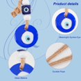 thumbnail image 5 of 6pcs Blue Evil Eye Decor Home Wall Hanging Turkish Evil Eye Decor Ornament with Opaque Beads and Jute Twine for Craft Decoration Rear View Mirror Accessories 8.66~8.85inch Blue, 5 of 7