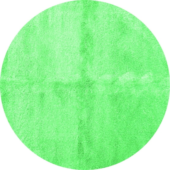 Ahgly Company Indoor Round Abstract Green Contemporary Area Rugs, 5' Round