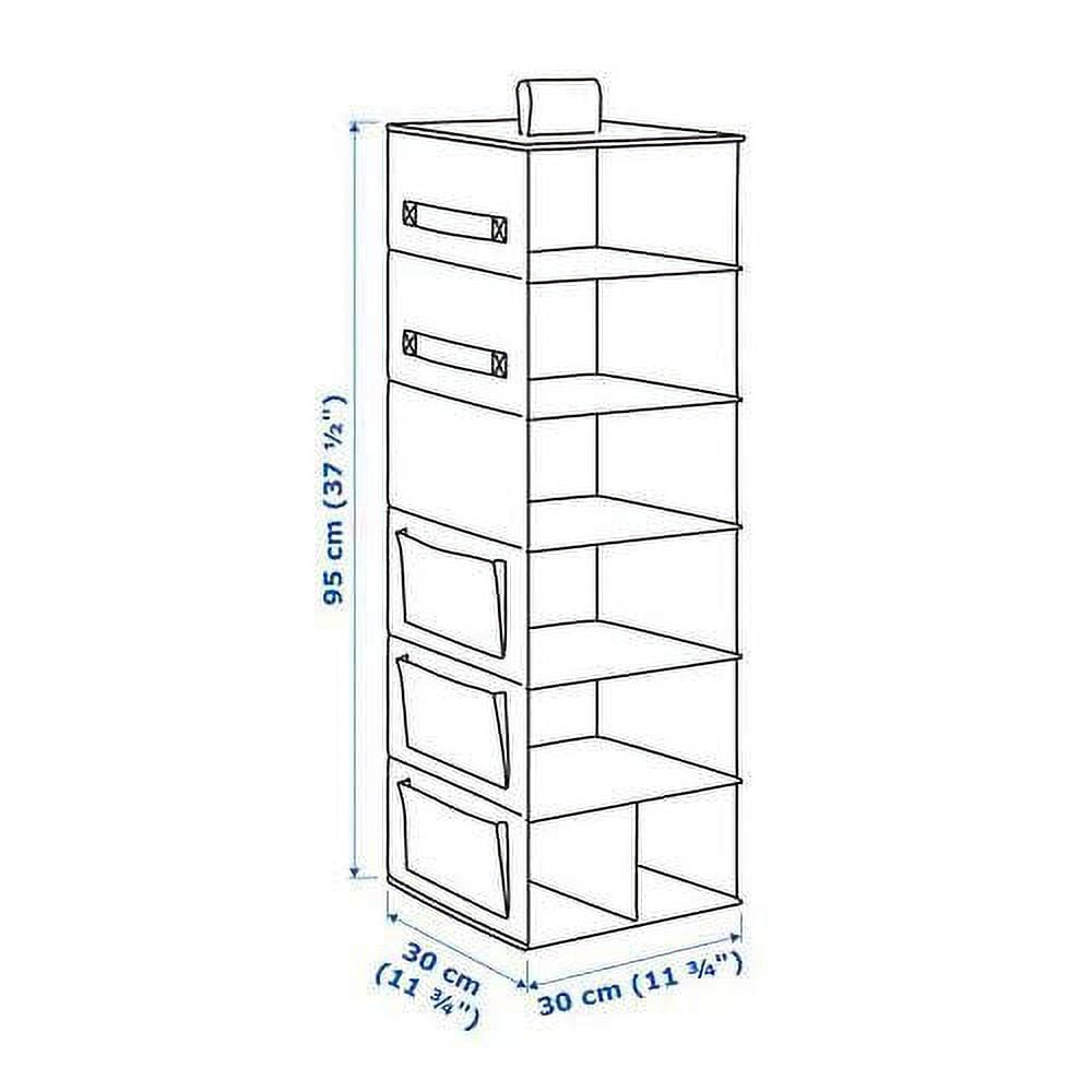 BLÄDDRARE Hanging storage with 7 compartments, gray/patterned, 11