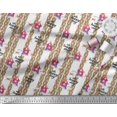 thumbnail image 2 of Soimoi Tissu Georgette Viscose Rayé, Imprimé Animal Cabane & Chat au Mètre 42 Pouces de Large, 2 of 3