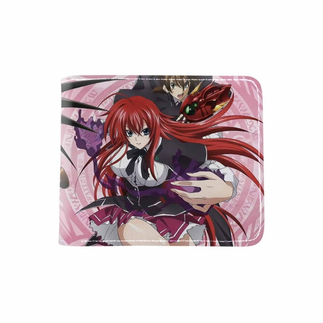 Cartera de personajes de anime en D D de Wallet High Schools, delgada y plegable, de poliuretano