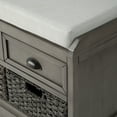 thumbnail image 4 of Benzara Bench with 3 Drawers and 3 Pull Out Woven Backets, Black, 4 of 5
