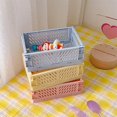 thumbnail image 4 of Boîte en Plastique Panier de Rangement Rectangle Couleur Unie Polyvalent Pliable Bleu, 4 of 7