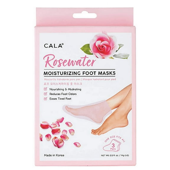 CALA Rosewater Moisturizing Foot Masks, 3 count