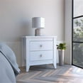 thumbnail image 2 of FM FURNITURE Breeze 2-Shelf Engineered Wood Nightstand in White, 2 of 7