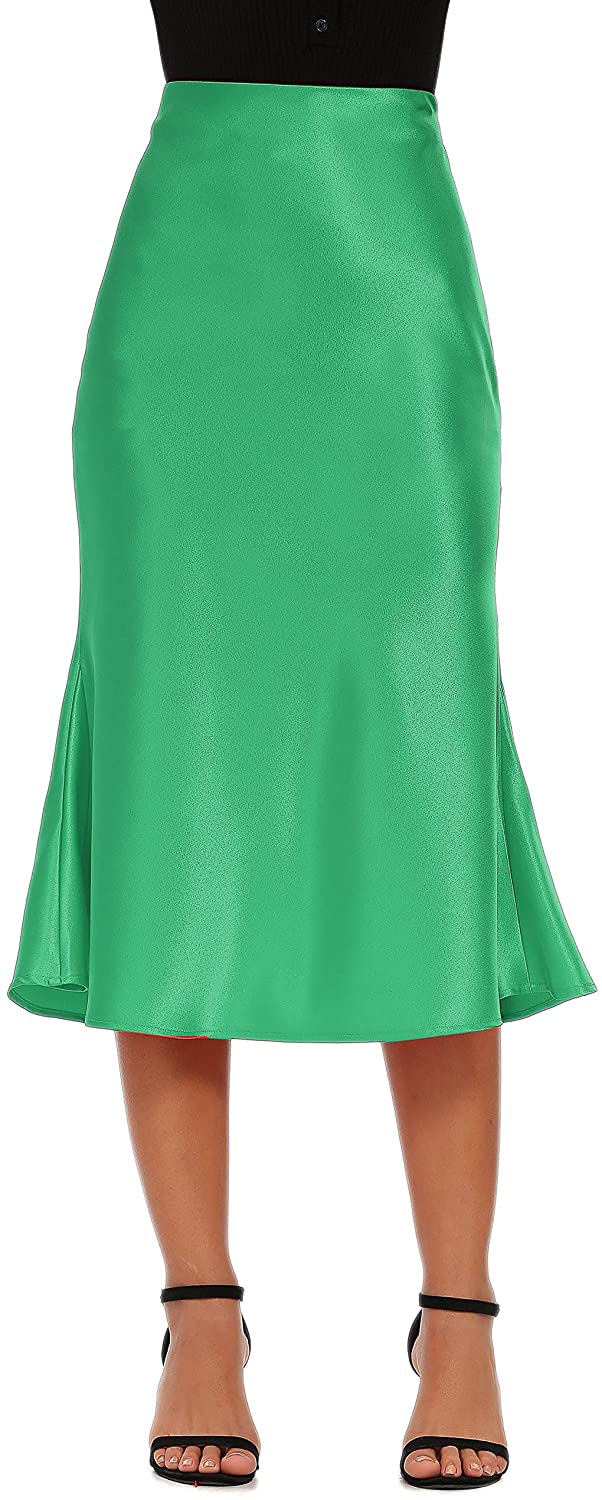fishtail satin skirt