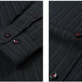 thumbnail image 4 of YFNNUP Mens Stripe Shirts Fashion Lapel Business Shirt Slim Fit Long Sleeve Tops Casual Button Down T-Shirt with Pocket, 4 of 5