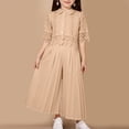 thumbnail image 3 of MZXELPRJD 2pcs Outfits for Girls Short Sleeve Lace Trim Plain Button Down Tops Wide Leg Pants Kids Trendy Loose Fit Toddler Girl Clothing Set, 3 of 4
