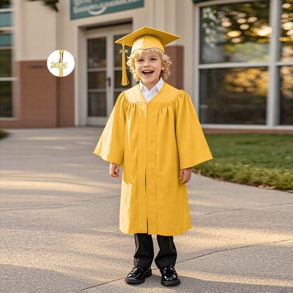 Boys Girls Graduation Cap And Gown Graduation Gold Cape Kids Class Of 2026 Graduation Celebration Dress Outfit 4-5 Years