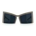 thumbnail image 3 of Womens Oversized Triangular 80s Vibe Thick Temple XL Cat Eye Sunglasses Grey - Black, 3 of 8