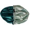 thumbnail image 5 of Satin Bonnet for Women, XL Reversable Beanie for Various Hair Types, Satin Sleeping Cap with Adjustable Strap, 2-Tone 2-Layer (Green), 5 of 6