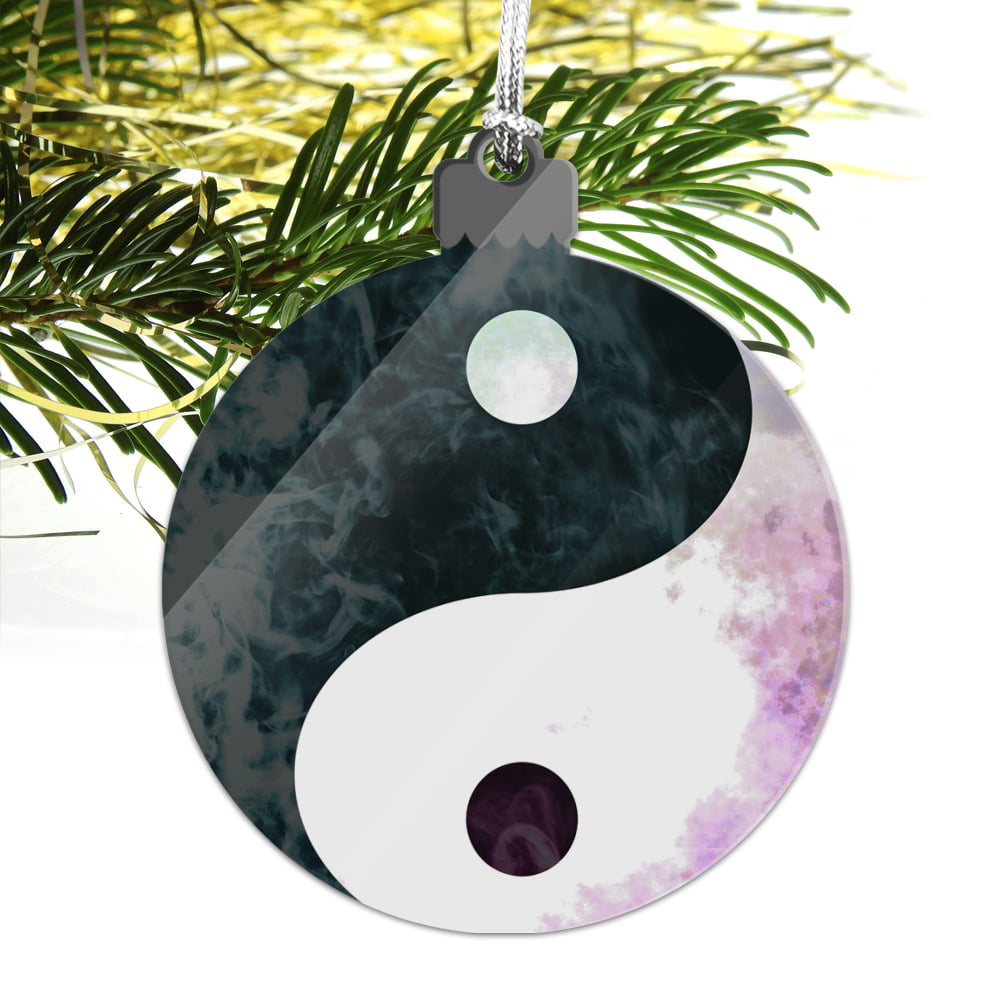 GRAPHICS & MORE Yin and Yang Chinese Duality Watercolor Symbol Acrylic Christmas Tree Holiday Ornament 