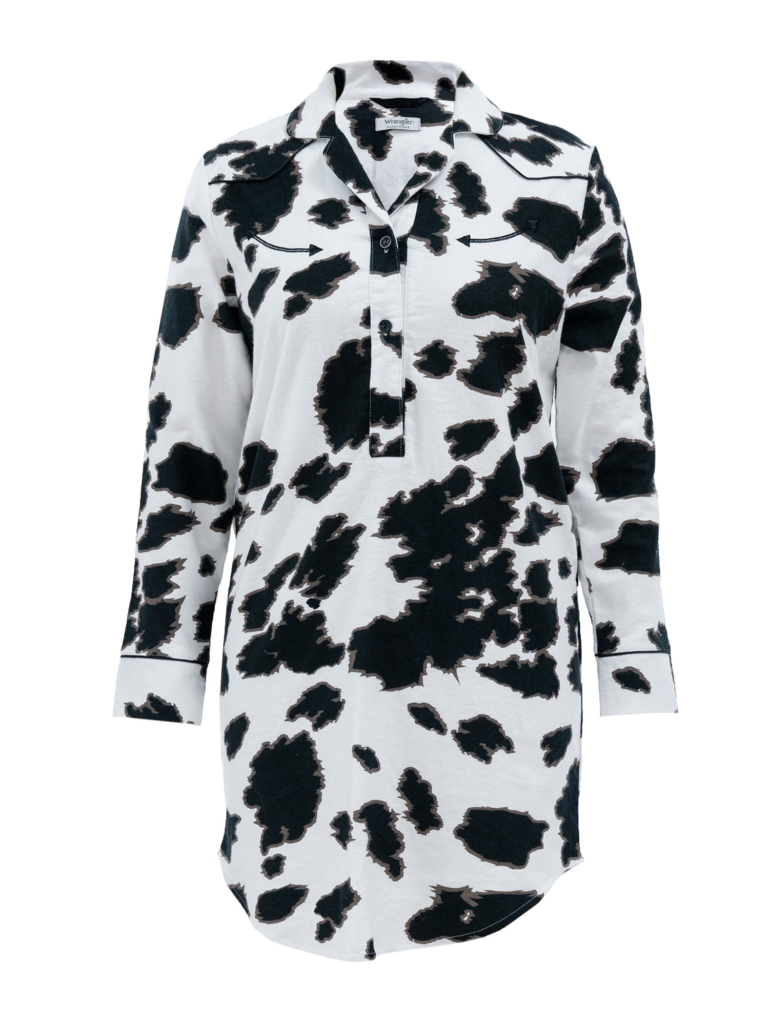 Wrangler Women's Long Sleeve Flannel Pajama Sleepshirt, Sizes S-4X