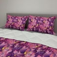 thumbnail image 2 of Floral Comforter & Sham Bedding Set, Illustration of Repetitive Style Tropical Flowers in Romantic Gradient Tones, 3 pcs Duvet Set Microfiber Filling Quilt, 5 Sizes, Multicolor, by Ambesonne, 2 of 4