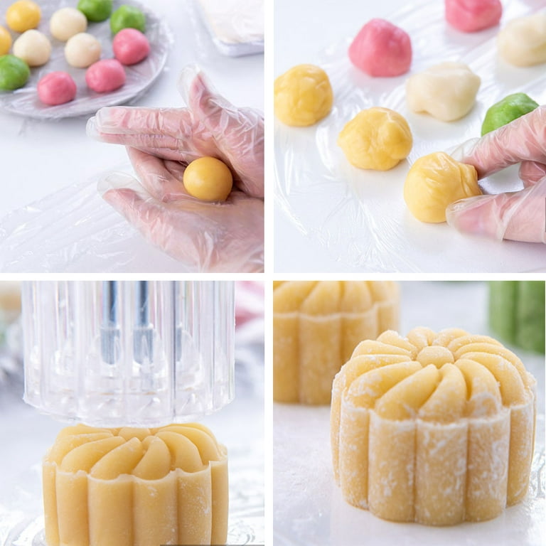 Mooncake mold with 1 stamp, moon cake puff pastry press mold，mooncake mold  set hand pressed biscuit dessert DIY（1*Chinese style rabbit） 