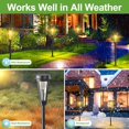 thumbnail image 6 of 6 Pack Solar Pathway Lights Outdoor , Decorative Solar Garden Lights Waterproof Glass Stainless Steel Auto-on/off Solar Landscape Lights for Lawn, Patio, Yard, Garden, Pathway, Driveway, 6 of 12