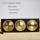 thumbnail image 2 of Estación meteorológica con barómetro, termómetro, higrómetro, 3 en 1, estación meteorológica analógica montada en la pared con base de madera para colgar en casa, oficina, interior, exterior, pesca, vela, metal, caja de aire sin aire, caja de metal, barómetro, caja de diafragma, barómetro, estación meteorológica doméstica, higrómetro de temperatura, madera suspendido ACTIVE Biensenido a ACTIVE, 2 of 5