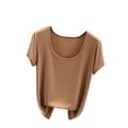 thumbnail image 2 of Womens Oversized Summer Solid Color Short Sleeved Round Neck Loose Top, 2 of 3