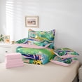 thumbnail image 6 of Feelyou Cartoon Leopard Cheetah Bedding Comforter Set 7 Pieces, Palm Leaves Botanical Full Bedding Set, Kawaii Jungle Animal Reversible Fitted Sheet Flat Sheet, Super Cozy Room Decor, 6 of 8