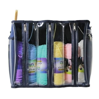 Best Yarn Bag/Knitting Bag. Portable, Light and Easy to Carry. Yarn Storage Bags Have Pockets for Crochet Hooks & Knitting Needles. Slits on Top to