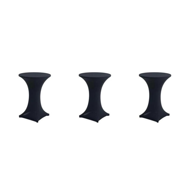 Ruiboury Polyester Versatile Elastic Cocktail Table Set Easy Care And Environmentally Friendly Easy Wash black 3Set