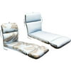 Universal Outdoor Reversible Chaise Lounge Cushion, Slate Blue with Brown Leaf Print