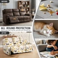 thumbnail image 6 of COEQINE Recliner Sofa Cover Soft Reclining Slipcover 8 Pieces Breathable Recliner Cover 3 Seater Stretch Furniture Protector with Pocket for Pets, Dogs, Kids, Rooster Chicken Floral Yellow, 6 of 8