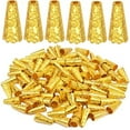 thumbnail image 3 of SUTENG 100 Pieces Antique Gold Beads Tibetan Cone Bead Caps Flower Beads Tassels Caps Crafts Jewelry Making Handmade Decoration Gold 1, 3 of 5