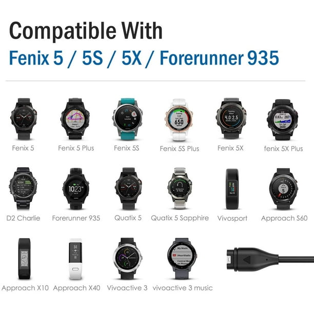 MoKo Charger Compatible with Garmin Vivoactive 3 4 4S Venu Fenix 5 5 Plus 5S 5S Plus 5X 5X Plus 6 6S 6X 6 Pro 6S Pro 6X Walmart