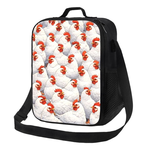 Chicken Lunch Bag Insulated Thermal Box with Shoulder Strap & Handle for Work and Picnic