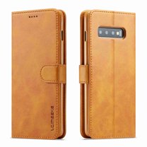 For Samsung Galaxy S10 (6.1 inch),Dteck Durable Leather Folio Flip Card Slot Wallet Protective Case Cover Shell ,yellow